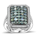 Narsipatnam Alexandrite, White Zircon Ring in Rhodium Over Sterling Silver (Size 7.0) 2.40 ctw - Sticky add to cart bar