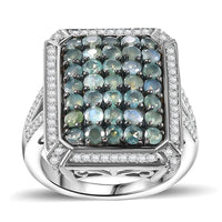 Narsipatnam Alexandrite, White Zircon Ring in Rhodium Over Sterling Silver (Size 7.0) 2.40 ctw