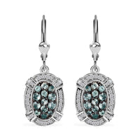 Narsipatnam Alexandrite, White Zircon Earrings in Rhodium Over Sterling Silver 1.60 ctw