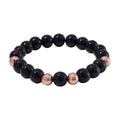 Black Obsidian Beaded Stretch Bracelet in 14K RG Over Copper 110.00 ctw - Sticky add to cart bar