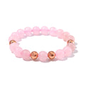 Galilea Rose Quartz Beaded Stretch Bracelet in 14K RG Over Copper 110.00 ctw - Sticky add to cart bar