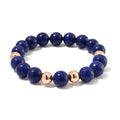 Lapis Lazuli Beaded Stretch Bracelet in 14K RG Over Copper 110.00 ctw - Sticky add to cart bar