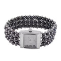 Labour Day Doorbuster Deal TLV Terahertz Japanese Movement Beaded Stretch Bracelet Watch with MOP Dial (26x26mm) 285.00 ctw - Sticky add to cart bar
