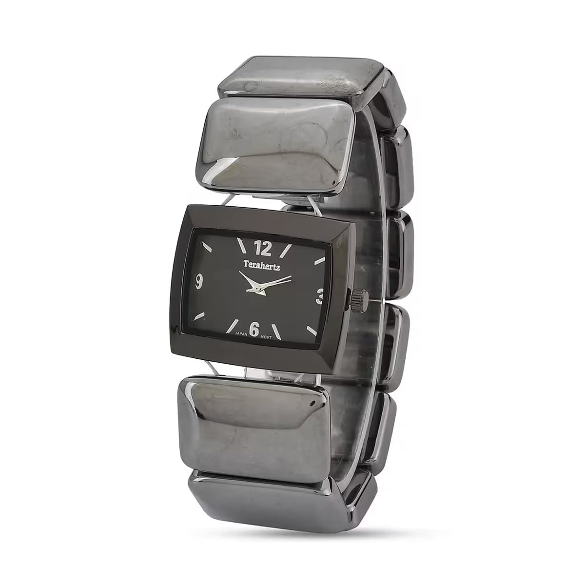 Terahertz Beaded Japanese Movement Stretch Bracelet Square Shape Watch New ZINZI Square Mini Watch White Mother-of-Pearl Dial and  main image 3