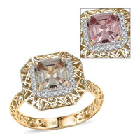 10K Yellow Gold AAA Turkizite, Diamond (G-H, I2) Ring (Size 8.0) 2.00 ctw