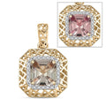 Mirage Collection AAA Turkizite and G-H I2 Diamond 2.15 ctw Art and Deco Pendant in 10K Yellow Gold - Sticky add to cart bar