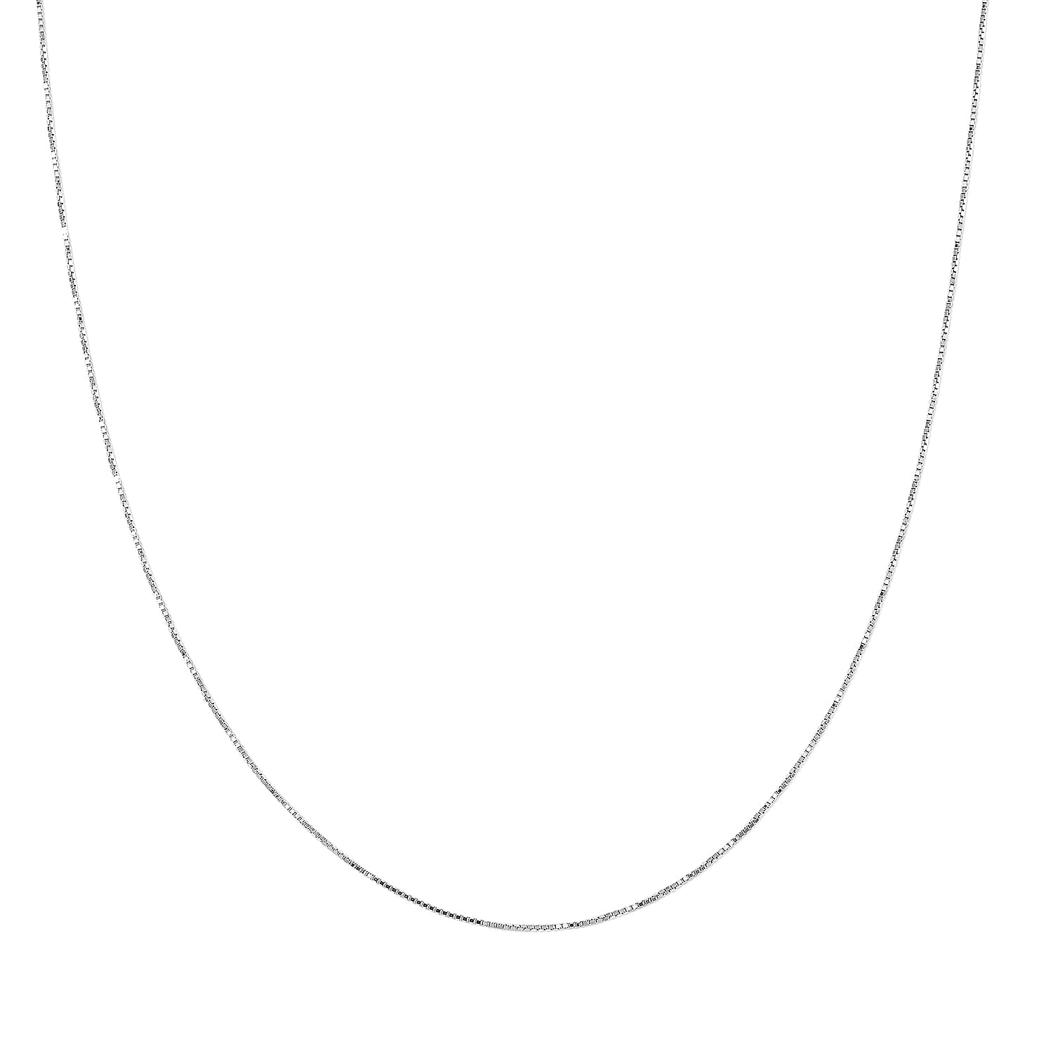 Rhodium Over Sterling Silver Box Chain 18 Inches 1.18 Grams