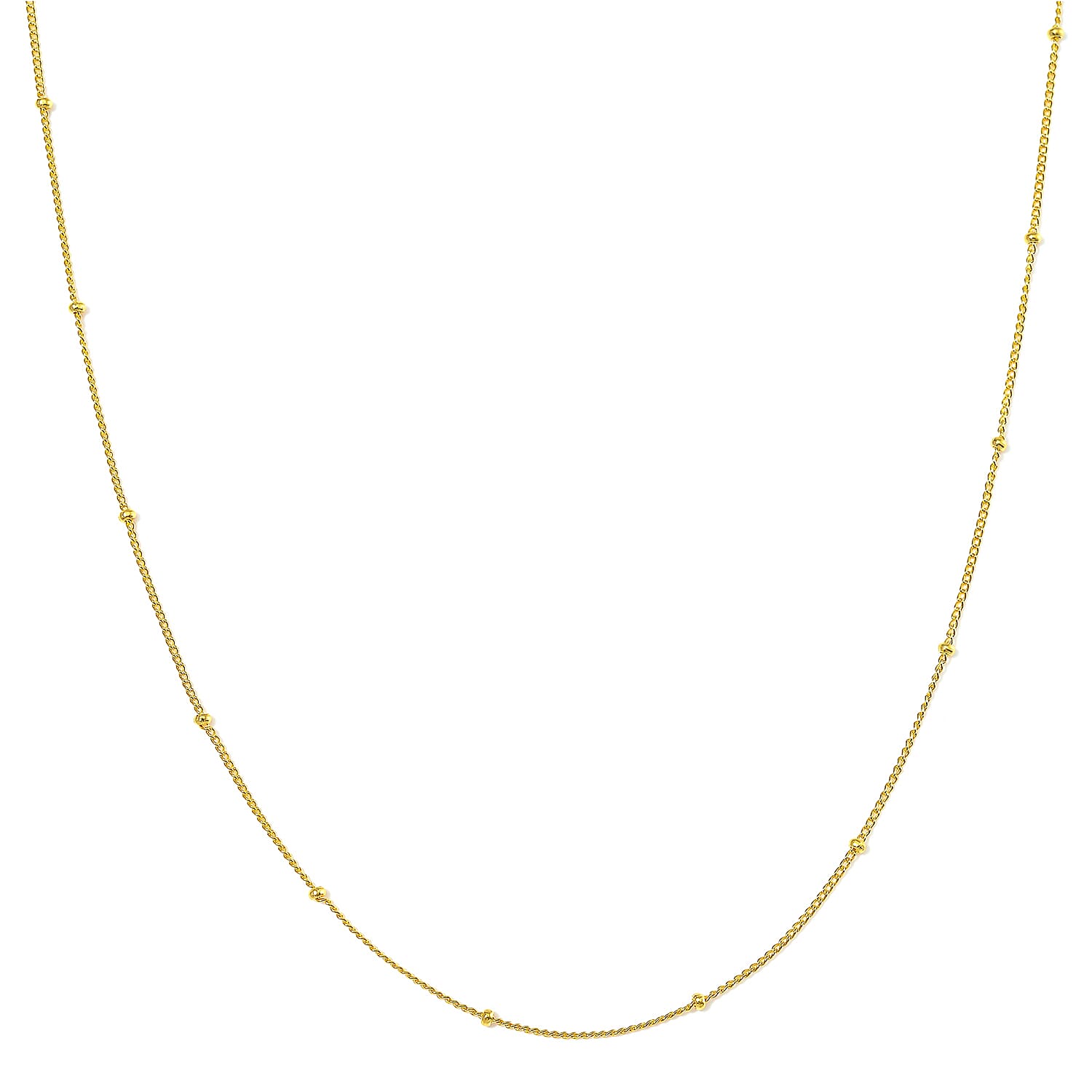 Station Chain in 14K Yellow Gold Over Sterling Silver 1.86 Grams 20 Inches