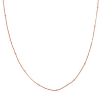 Station Chain in 14K Rose Gold Over Sterling Silver 20 Inches 1.97 Grams