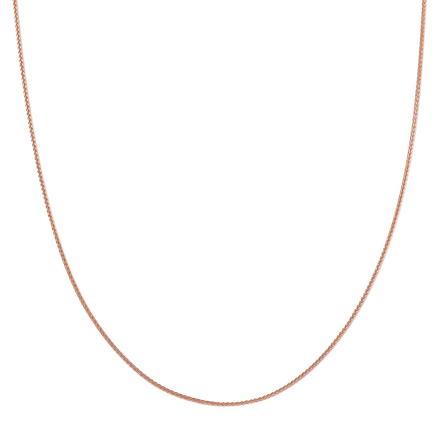 Wheat Chain in 14K Rose Gold Over Sterling Silver 1.73 Grams 20 Inches