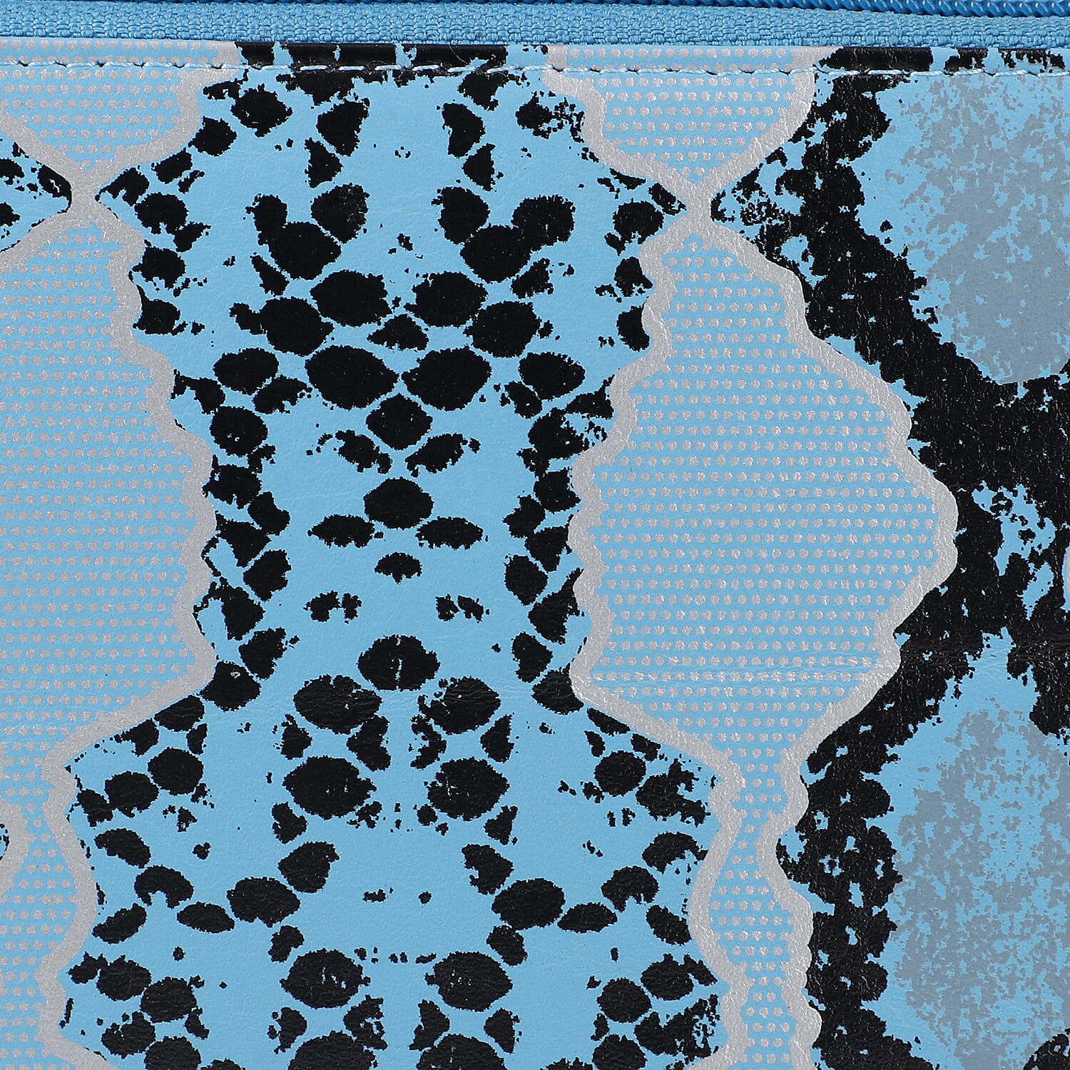 "Snakeskin Print Genuine Leather Women's Wallet SIZE: 7.5(L)x4.5(W)x0.5(H) inches COLOR: Blue"