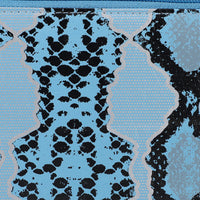 "Snakeskin Print Genuine Leather Women's Wallet SIZE: 7.5(L)x4.5(W)x0.5(H) inches COLOR: Blue"