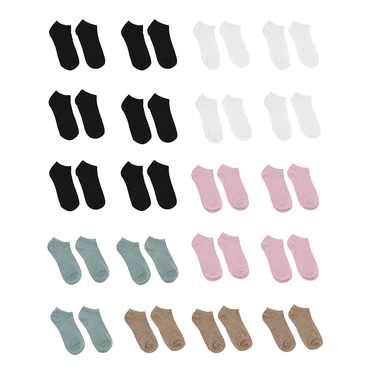 Spoiled Angel 20 Pairs Women's No Show Socks -Fruity (Sizes 4-10)
