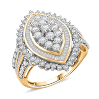 NY Closeout 10K Yellow Gold White Diamond Ring (Size 6.0) (5.20 g) (Del. in 7-10 Days) 2.04 ctw