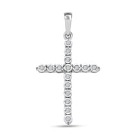 Diamond 0.10 ctw Cross Pendant without Chain in 10K White Gold