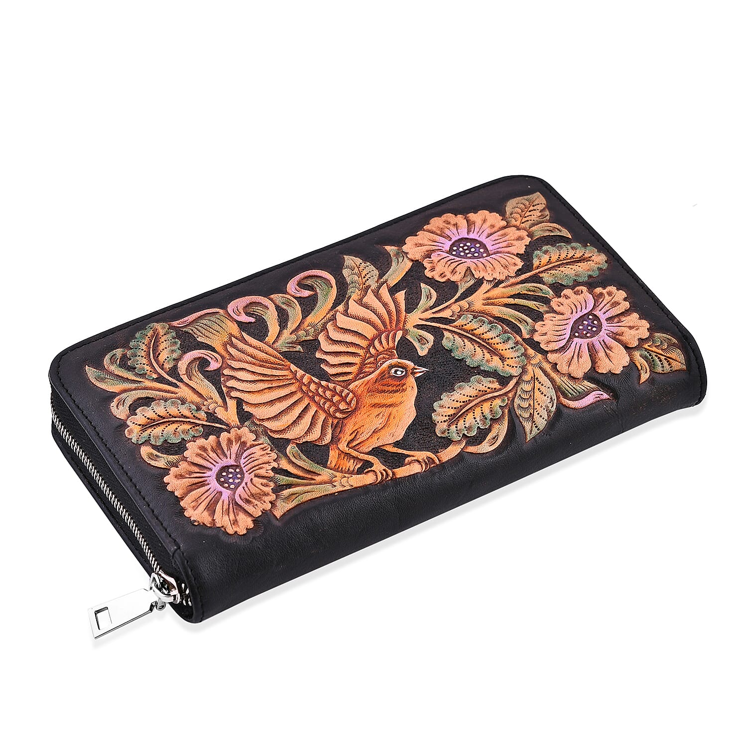 Black Cow Leather Crossbody Bag (8.7x5x1.4)