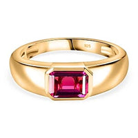 Lab Grown Red Beryl Ring in 18K Vermeil YG Over Sterling Silver (Size 11.5) 0.92 ctw
