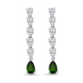 Chrome Diopside and White Topaz 2.75 ctw Dangle Earrings in Rhodium Over Sterling Silver - Sticky add to cart bar