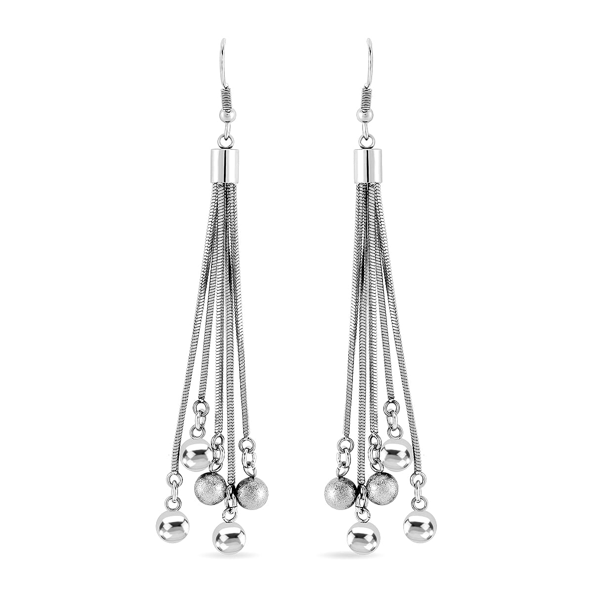 Multi Layer Snake Chain Dangle Earrings in Stainless Steel