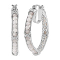 White Moonstone 11.50 ctw Hoop Earrings in Platinum Bond - Sticky add to cart bar