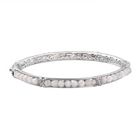 White Moonstone 13.90 ctw Bangle Bracelet in Platinum Bond (7.50 In)