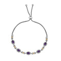 Doorbuster Karis African Amethyst 2.10 ctw Bolo Bracelet in 18K YG Plated and Platinum Bond (10.50 In) - Sticky add to cart bar