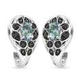 Peacock Tanzanite and Green Diamond 1.00 ctw Earrings in Rhodium Over Sterling Silver - Sticky add to cart bar
