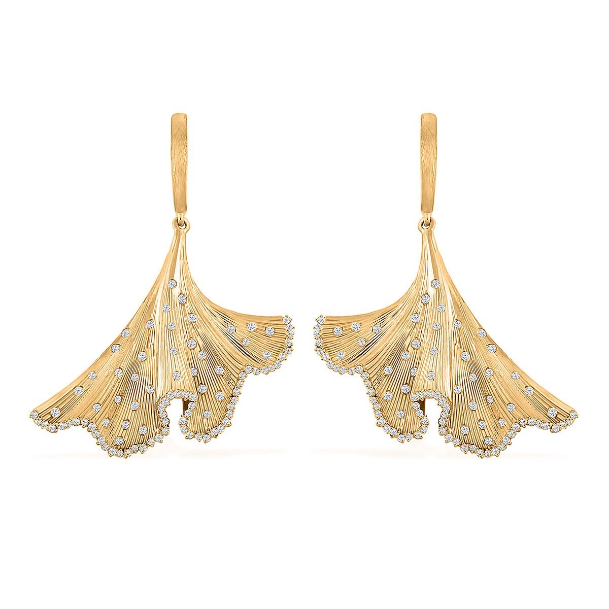 Clarte Gilded Collection Moissanite 0.90 ctw Earrings in Vermeil Yellow Gold Over Sterling Silver