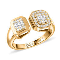 Clarte Gatsby Duo Collection Moissanite Ring in Vermeil YG Over Sterling Silver (Size 6.0) 0.35 ctw