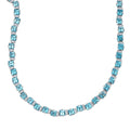 Premium Betroka Blue Apatite and Moissanite 29.50 ctw Necklace in Rhodium Over Sterling Silver 18 Inches - Sticky add to cart bar
