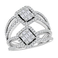 Doorbuster Deal Clarte Disco Collection Moissanite Ring in Platinum Over Sterling Silver (Size 10.0) 1.40 ctw - Sticky add to cart bar