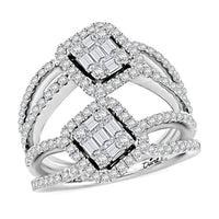Doorbuster Deal Clarte Disco Collection Moissanite Ring in Platinum Over Sterling Silver (Size 10.0) 1.40 ctw