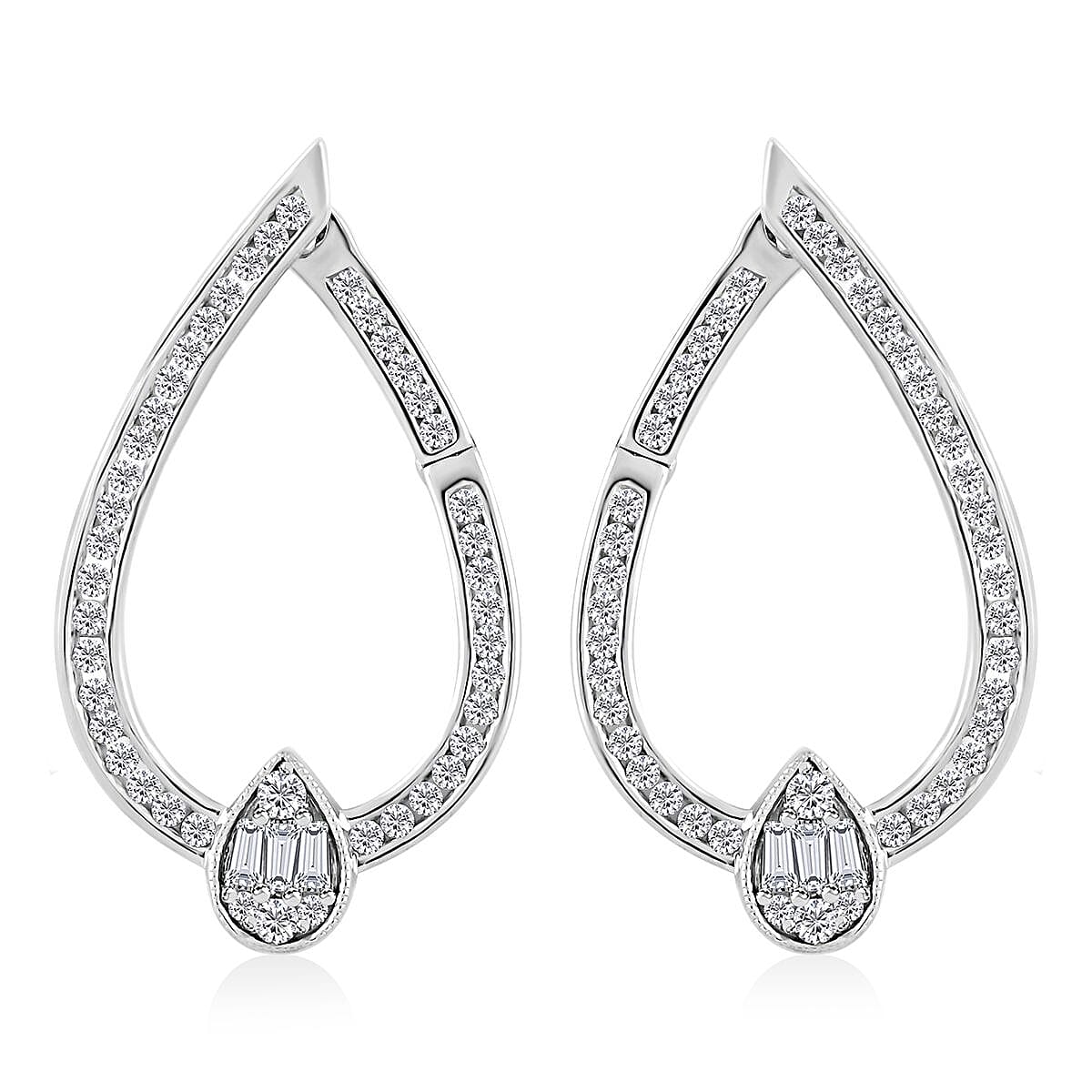 Clarte Vera Collection Moissanite 1.35 ctw Earrings in Platinum Over Sterling Silver