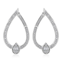 Clarte Vera Collection Moissanite 1.35 ctw Earrings in Platinum Over Sterling Silver