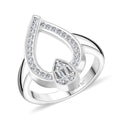 Clarte Vera Collection Moissanite Ring in Platinum Over Sterling Silver (Size 10.0) 0.45 ctw - Sticky add to cart bar