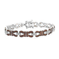 Epic Deal Karis Mozambique Garnet, White Zircon Bow Knot Bracelet in Platinum Bond (6.50 In) 2.60 ctw - Sticky add to cart bar