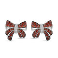 Karis Mozambique Garnet and White Zircon 2.30 ctw Bow Knot Earrings in Platinum Bond - Sticky add to cart bar