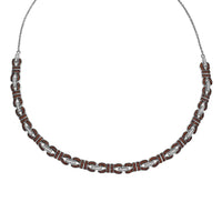 Epic Deal Karis Mozambique Garnet, White Zircon Bow Knot Necklace (18 Inches) in Platinum Bond 3.80 ctw