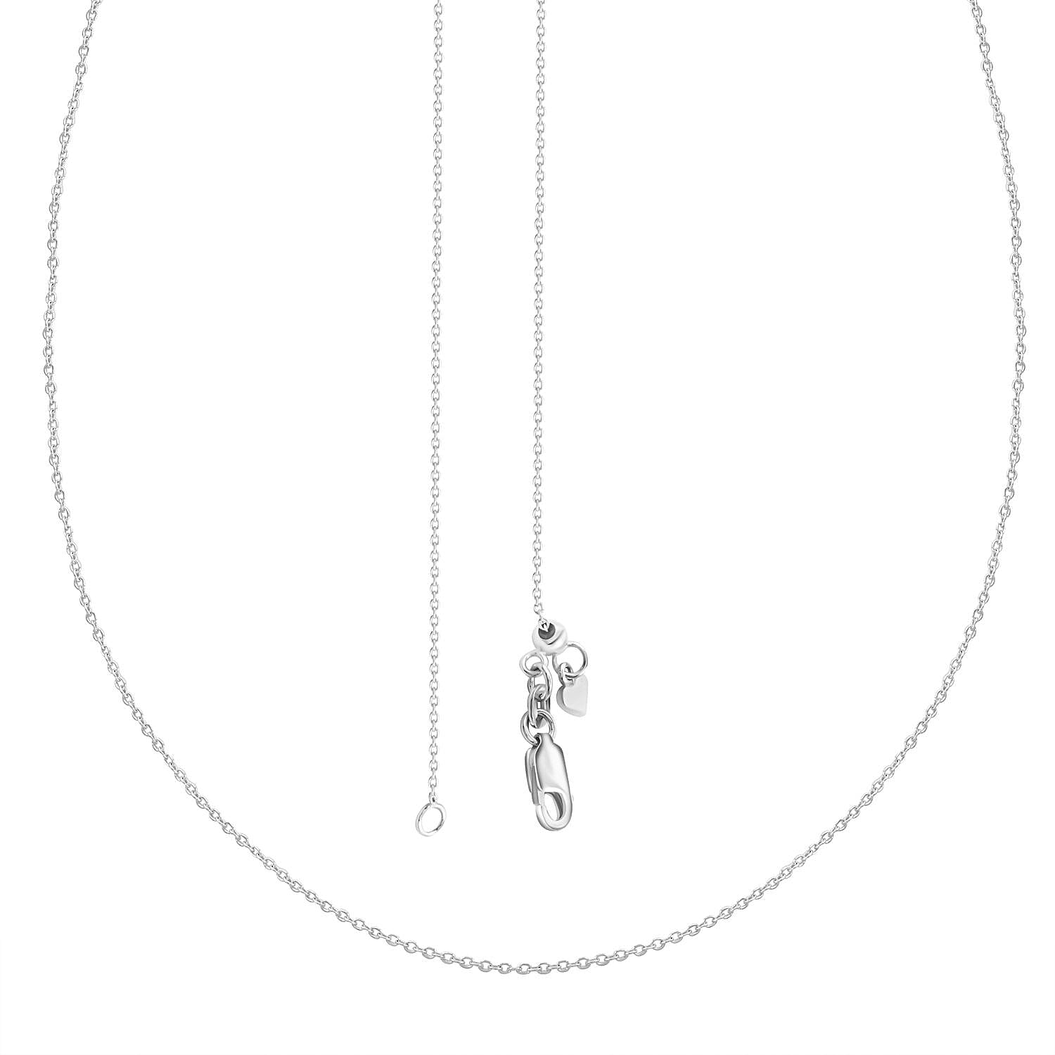 Cable Chain Adjustable Necklace in Sterling Silver 2.60 Grams 24 Inches