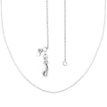 Cable Chain Adjustable Necklace in Rhodium Over Sterling Silver 2.60 Grams 24 Inches - Sticky add to cart bar