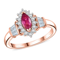 Premium Mozambique Pink Sapphire, White Zircon Halo Ring in 18K Vermeil RG Over Sterling Silver (Size 10.0) 1.10 ctw