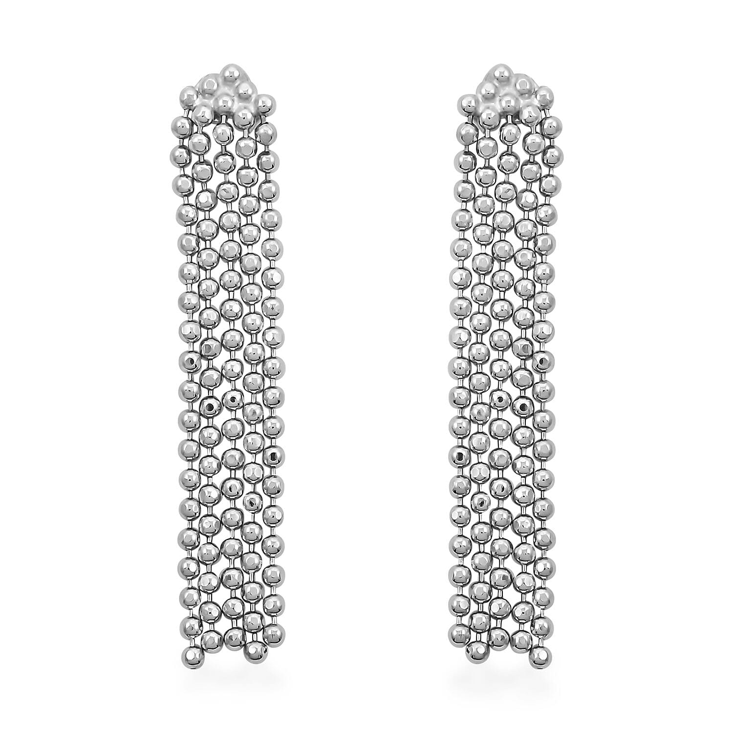 Beaded Cascade Earrings in Sterling Silver