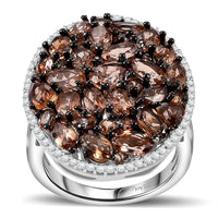 Jenipapo Andalusite, White Zircon Ring in Rhodium Over Sterling Silver (Size 10.0) 5.50 ctw
