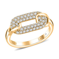 Clarte Chaine De Amore Collection Moissanite 0.60 ctw Ring in Vermeil Yellow Gold Over Sterling Silver