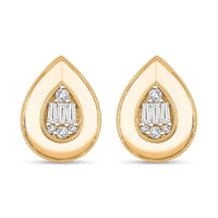 Clarte Gatsby Collection Moissanite Pear Stud Earrings in Vermeil YG Over Sterling Silver 0.40 ctw