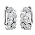 Moissanite 2.00 ctw Hoop Earrings in Rhodium Over Sterling Silver - Sticky add to cart bar