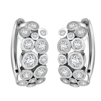 Moissanite 2.00 ctw Hoop Earrings in Rhodium Over Sterling Silver