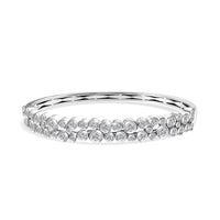 TLV Moissanite Bangle Bracelet in Rhodium Over Sterling Silver (7.25 In) 4.00 ctw