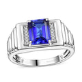 Rhapsody 950 Platinum AAAA Tanzanite, Diamond (E-F, VS2) Men's Ring (Size 10.0) (10.18 g) 2.90 ctw - Sticky add to cart bar