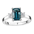 Certified & Appraised Rhapsody 950 Platinum AAAA Pirineu Lagoon Tourmaline, Diamond (E-F, VS2) (0.20 cts) Ring (Size 7.0) (5.65 g) 2.35 ctw - Sticky add to cart bar